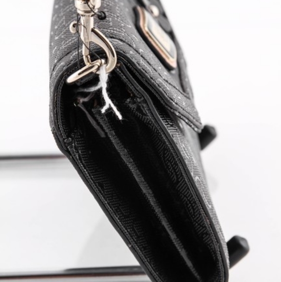 GUESS Marciano Britton Mini Black Patent Leather Cross Body Bag Purse - Picture 4 of 7